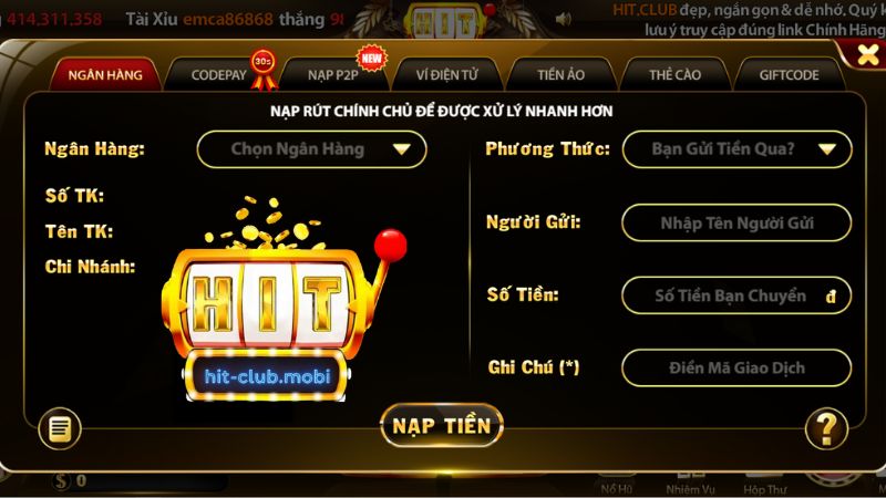 Hướng Dẫn Nạp Tiền Hitclub Chi Tiết Hướng Dẫn Nạp Tiền Hitclub Chi Tiết