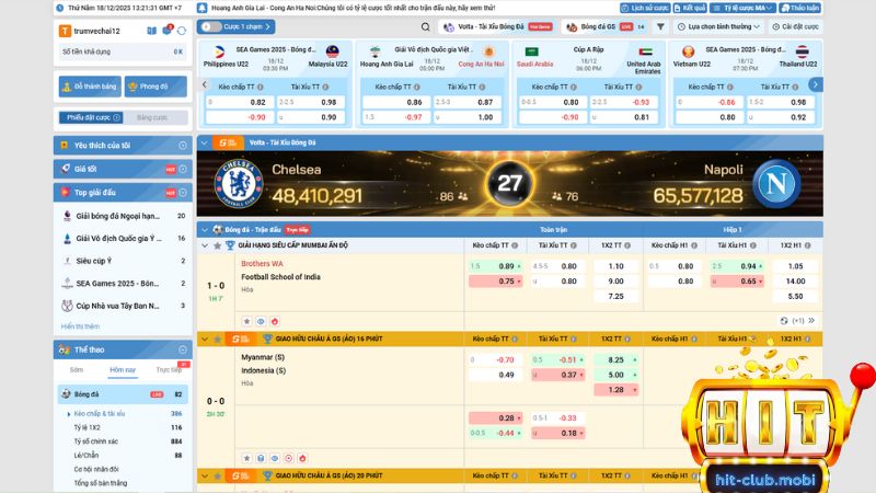 Sảnh thể thao Hitclub đa dạng thể loại cược