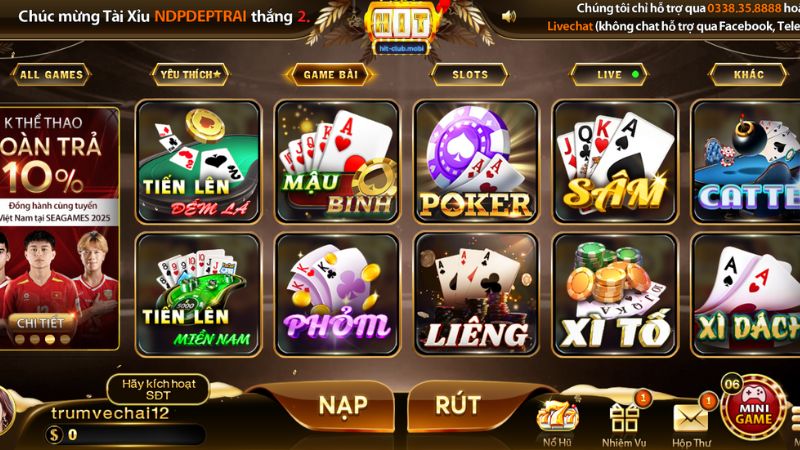 Sự Đa Dạng Của Các Game Bài Trong Hitclub
